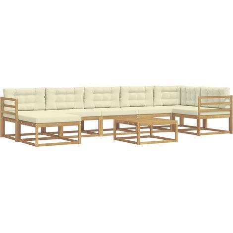 Outdoor Sofa Set 8 pcs White and Cream vidaXL (1/5)
