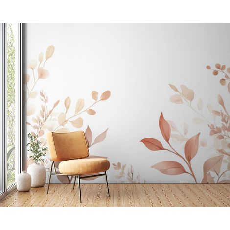 Papier peint fleuri - branches aquarelle pastel - 150 x 250 cm (1/2)