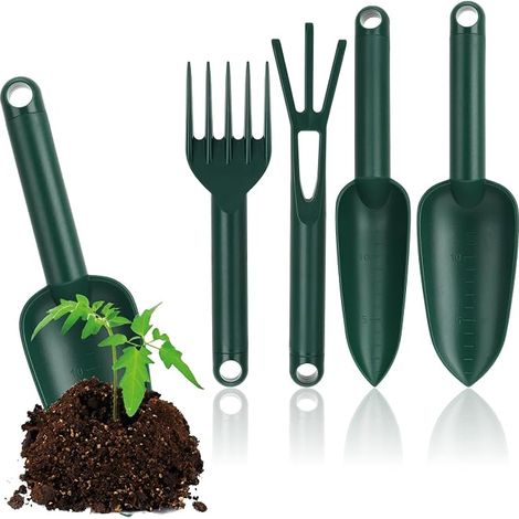 4-Piece Heavy Duty Plastic Garden Tool Set (1/5)