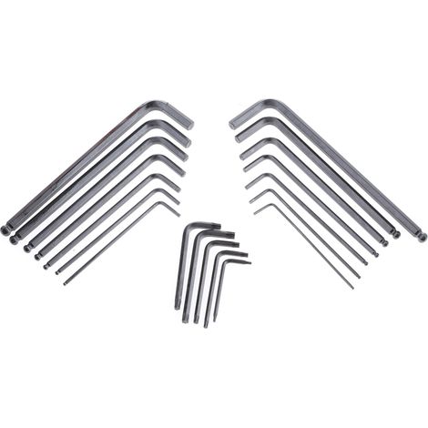 Clé Allen en L RS PRO 2  8 mm, T6  T25 Métrique Tête sphérique, Torx 19 pièces , Bras Long ( Prix pour 1 Jeu )