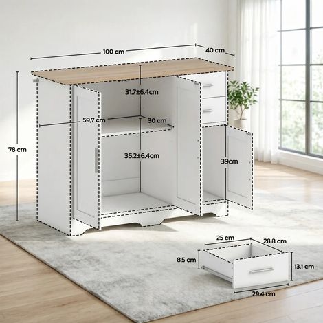 Table console élégante, meuble buffet polyvalent avec portes, armoire de rangement moderne, meuble salon pratique avec grand espace de stockage (meuble salon uniquement) (1/5)