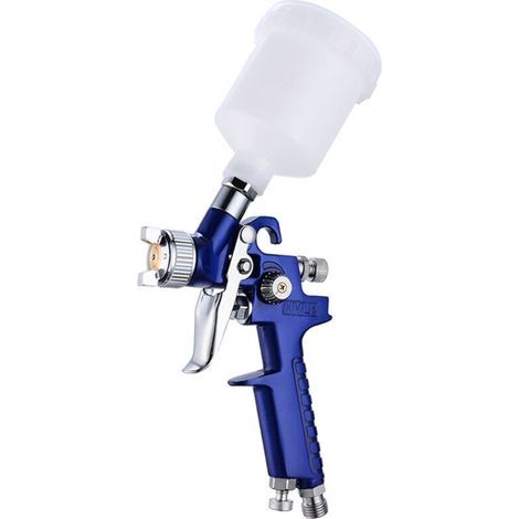 HVLP Pistolet à pulvérisation d'air Gravity Feed Paint Sprayer Set de brosses à air en acier inoxydable 1.7 mm Buse auto Car Detail Painting pour Spot Repair Face Paint Airbrush Kit(Port d'admission:G (1/5)