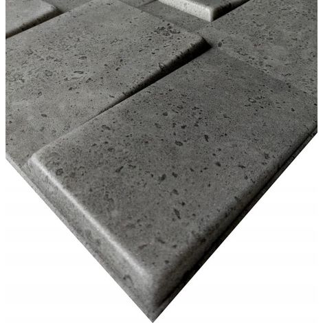 Panneaux muraux décoratifs imitation brique graphite 50x50 cm, lot de 8 (1/3)