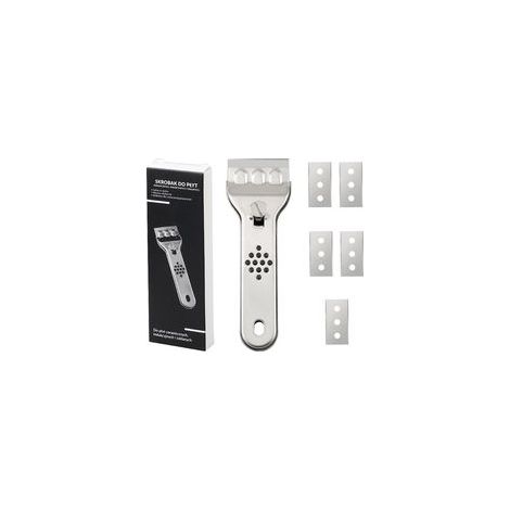 Grattoir pour plaques à induction et vitrocéramiques, 5 lames, acier inoxydable, argent (1/5)