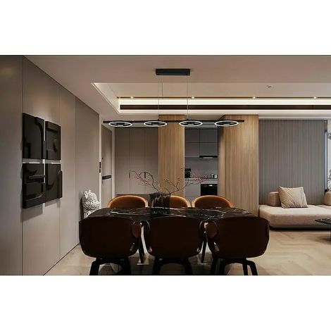 [GEBRAUCHT] B-Ware Searchlight Hängeleuchte Pendelleuchte Led Leuchte Space Schwarz Metall 4 Flg