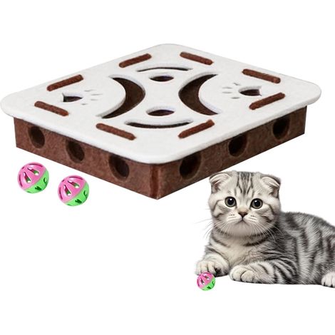 Boîte d'Enrichissement Lime à Griffes pour Chat - Jeu De Ruse En Tissu Avec (1/5)