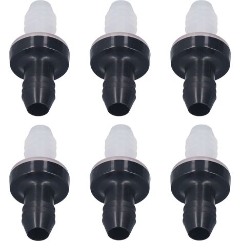 Clapet anti-retour en plastique (lot de 6) pour liquides et gaz, diamètre d'interface 3/8 pouce (10 mm), coque en PP, membrane en caoutchouc silicone CDPS6 (1/5)