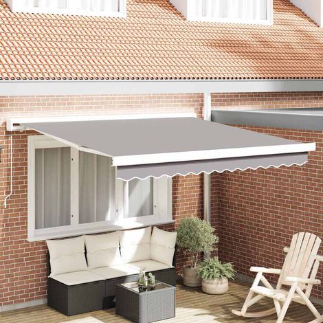 Retractable Awning Light Grey 300 x 250 cm Canvas and Aluminium vidaXL (1/5)