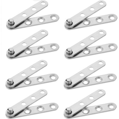 8 Stück Verdeckte Drehscharniere 90° 60x11mm Edelstahl silber für Holztür Schranktür