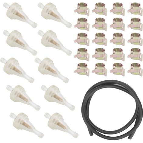 Kit de filtre à gaz en ligne pour moto, avec noyau en cuivre, pour Dirt Bike, ATV, UTV, motoneige, tuyau de carburant 1/4 po (6.3mm) (1/5)