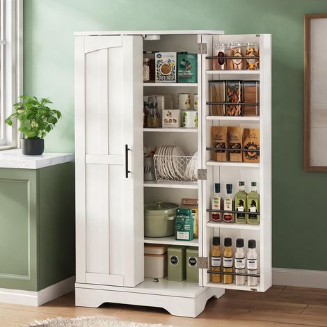 Buffet coloris blanc en MDF 60 x 40 x 120 cm (1/5)