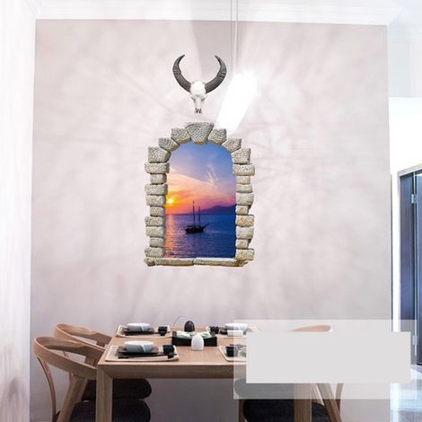 Autocollant mural décoratif amovible adhésif pour mur et paysage, décoration maison bureau (B) (1/3)