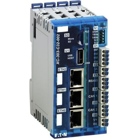 API XC303 CODESYS 3 SD USB 3x Ethernet 2x CAN RS485 4 e/s numériques 000191080 EATON XC 303 C32 002 (1/4)