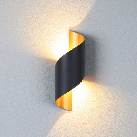 Lampe murale moderne à Led blanc chaud, lampe murale unique en spirale, applique murale d'intérieur noire pour salon, couloir, chambre à coucher, café, bureau