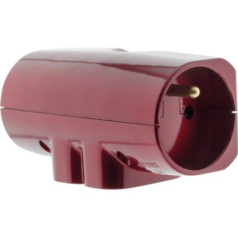 Multiprise 4 prises latérale 2x16A + 2x6A - Rouge - Zenitech