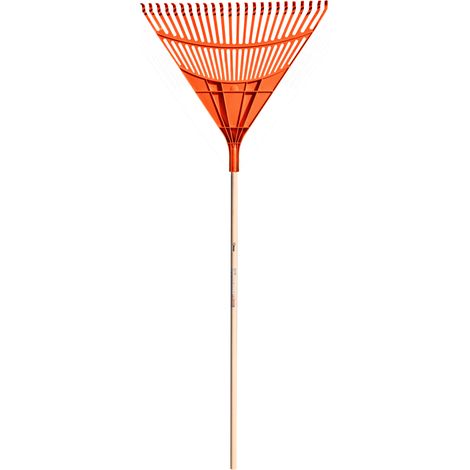 Bricoferr Balai à feuilles manche bois tête plastique 22 dents - 61 cm (1/2)