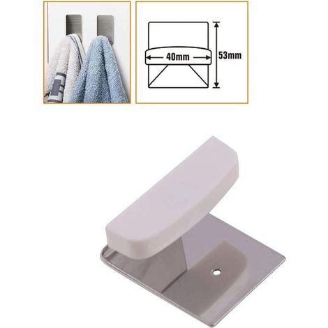 Gancio a Parete Fissaggio Adesivo appendino in Acciaio per Asciugamani canovacci da Cucina Bagno carico supportato 2 kg (1/2)