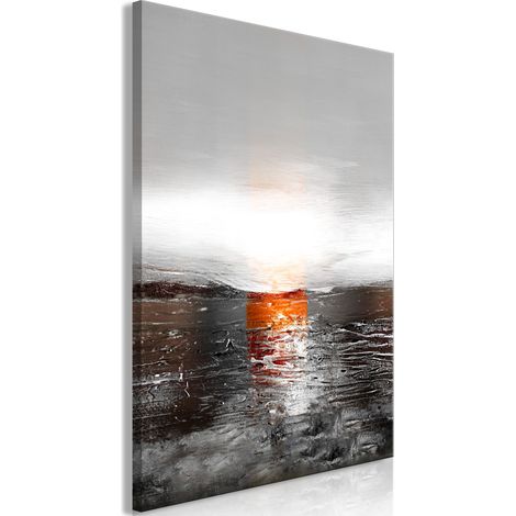 Peinture - Reflets de couleurs (1ère partie) - coucher de soleil sur un fond abstrait peint (1/3)