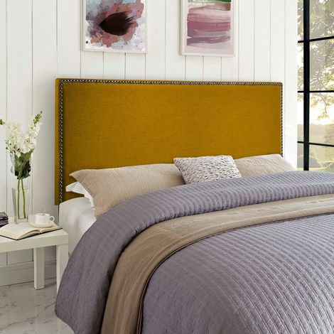 Dime Mustard Plush King 26 inch Strutted Headboard