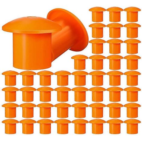 100 capuchons de sécurité pour barres d'armature, couleur orange, 2,36 x 2,17 x 1,5 pouces (1/5)