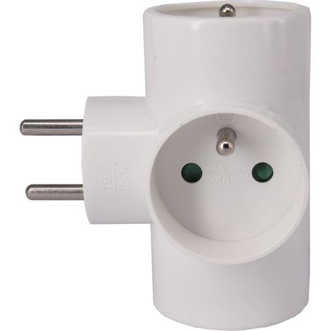 Dreifach-Steckdosenleiste (16 A, weiß) – kompakter Mehrfachsteckdosenadapter GAO (1/3)