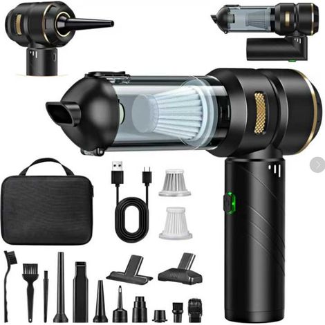 Aspiradora de mano inalámbrica 4 en 1, potente, 25000 PA, 3 velocidades, 220 000 RPM, para coche, cocina, oficina, hogar y limpieza.