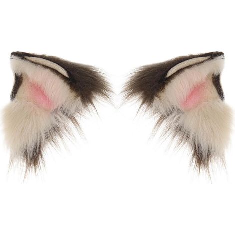 Cat Ear Headband  Plush Fibers, Comfortable, Hair Accessory, Cosplay, Cosplayers, Anime Fans, Brown (1/5)