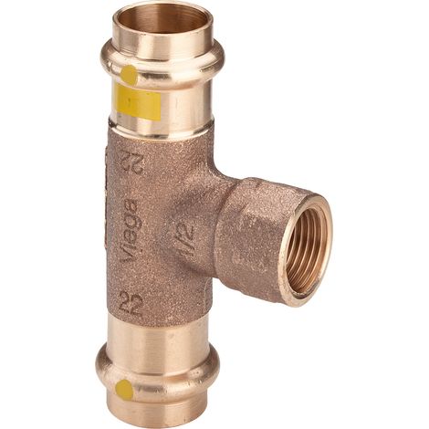 Viega Profipress G Pièce en T 352707 15 mm x Rp 2000 /2 x 15 mm, bronze, SC-Contur, polygone