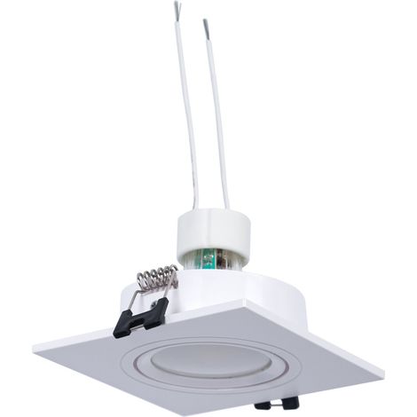Einbaustrahler Set eckig 93x93mm (weiß) + GU10 5,4W + Fassung