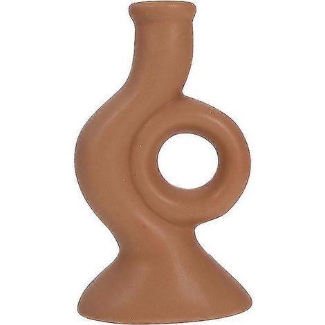 Vase en céramique rétro simple, vase pour fleurs séchées, vase décoratif artistique (1 pièce) (1/5)