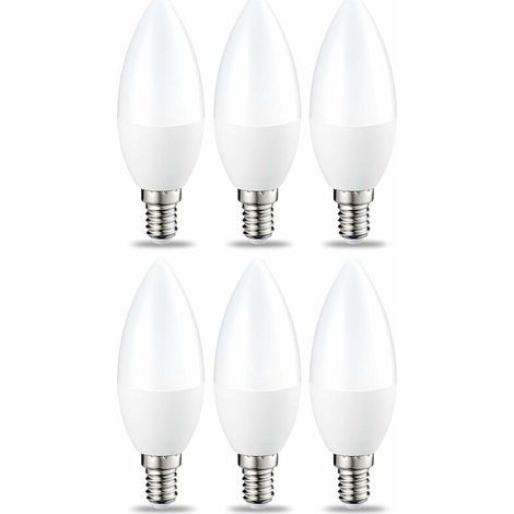Set mit 6 kleinen, flammenförmigen LED-Lampen, E14-Schraubsockel, 5 W (entspricht 40 W), warmweiß, nicht dimmbar (1/5)