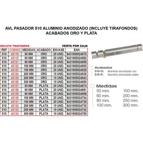 AVL 510 Aluminiumstift 250 mm Silber