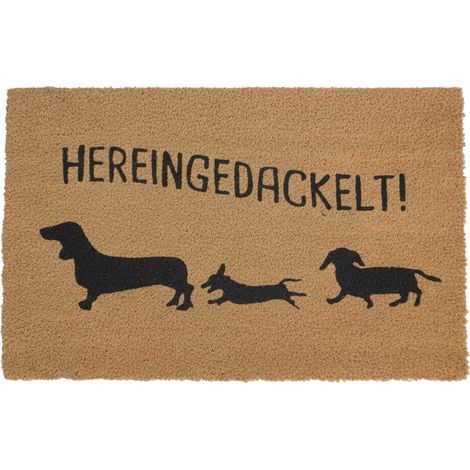Zerbino in fibra di cocco con motivo animali, 80x50 cm, per interni/esterni