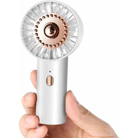 Ventilateur portable ultra léger, mini ventilateur à main avec 3 vitesses, vent fort et silencieux, ventilateur poche USB rechargeable avec charge rapide, petit ventilateur idéal pour voyage, bureau e (1/5)