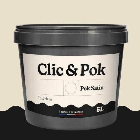 POK SATIN Peinture Mur Plafond – Intérieure Satinée, Lessivable, Multisupport - Vanille - 5L (1/4)