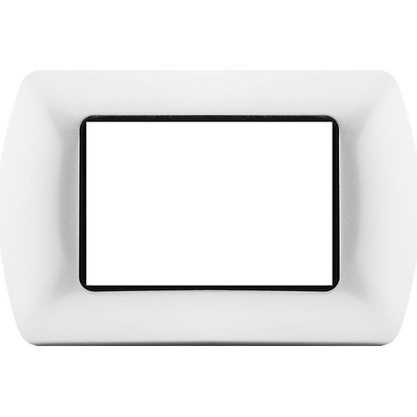 Placchetta per interruttore in metallo a 3 posti bianco cassetta 503 compatibile con living international supporto cover (1/2)