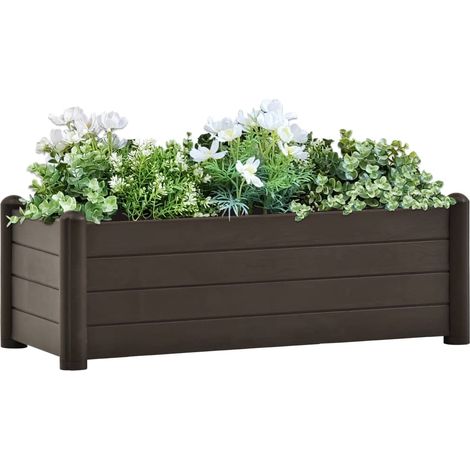 Lit surélevé de jardin,Jardinière,Pot de Fleurs PP Moka 100x43x35 cm XZZZ278072 (1/5)