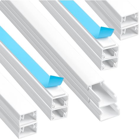Goulotte Passe Cable(0.4m15mm10mm), 10pcs Goulotte Cable avec Ruban adhésif en Mousse, Rangement de Câbles de Téléviseur, Montage sur Le Mur pour la Gestion des câbles Goulotte de câbles (1/5)