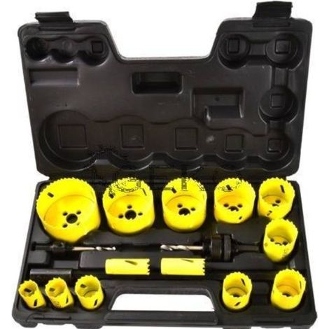 Set de sierra de corona geko g39998 bimetálico 17 piezas