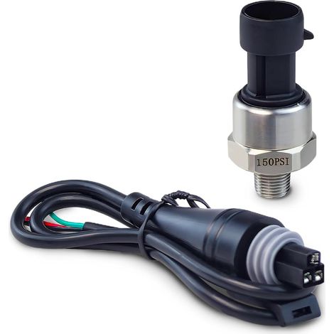 Transmetteur de pression capteur de pression, 0,5-4,5 V 1/8 NPT capteur transducteur pression avec câble, pour réservoir de carburant d'huile réservoir de gaz d'air réservoir(150 PSI) (1/5)