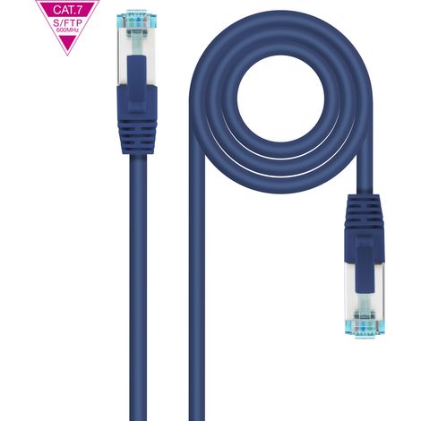 10.20.1701-BL Câble/Cordon réseau RJ45 Nanocable Catégorie 7 S-FTP (S/FTP) Droit 1m (Bleu)