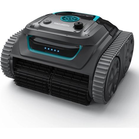 Robot Swimming Pool Cleaner Cordless APP Control Rechargeable Lithium Battery 6400mAh Route Planning for Tiles,PVC,Mosaic,Cement