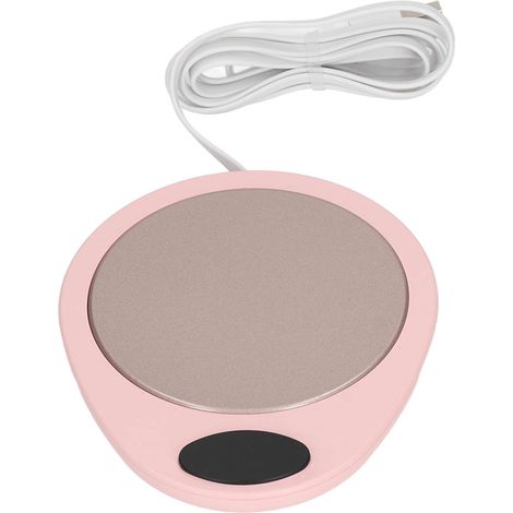 Chauffe-tasse USB à température constante, étanche et réglable, pour tasses à café en céramique, rose et blanc. (1/5)