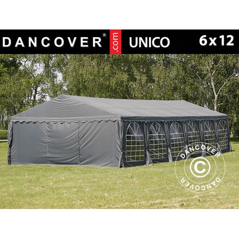 Partyzelt UNICO 6x12m, Dunkelgrau - Dancover