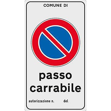 CARTELLO 'PASSO CARRABILE' cm 45 x 25  - EUROSIGNALS