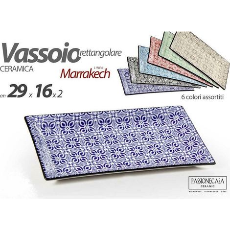Kaela - Vassoio Rettangolare Marrakech 29x16x2cm Deluxe Multiuso 6 Colori Ceramica 771675 - (1/3)