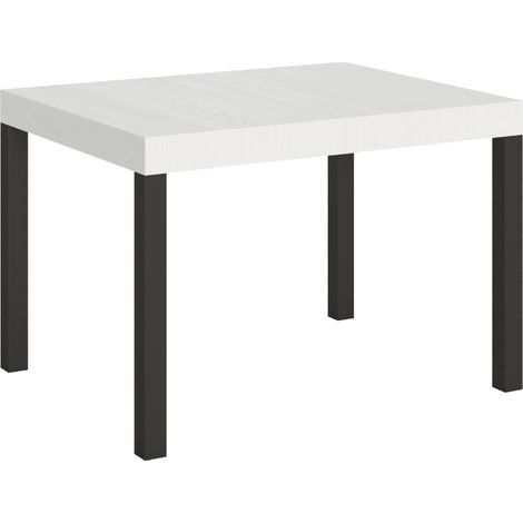 Table à manger extensible Karry 120 à 204 cm 2 pieds-Blanc-2 pieds-120 à 204 cm (1/5)