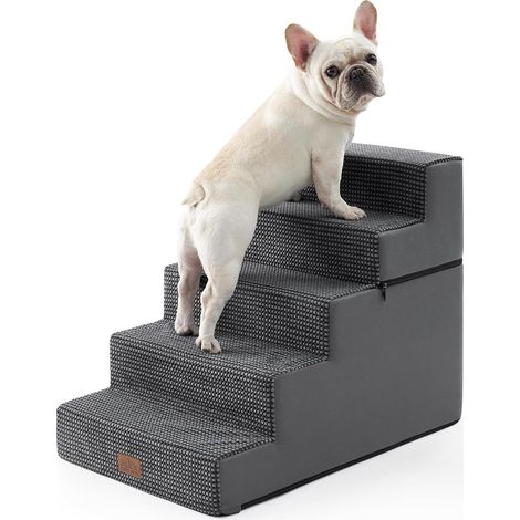 1 Escalier Pour Chien 5 Marches Mousse Haute Densité Housse Lavable Lit Canapé (1/5)