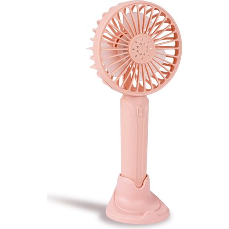 Mini ventilateur de bureau portable USB avec base à 3 vitesses pour voyage,extérieur (Rose) (1/5)