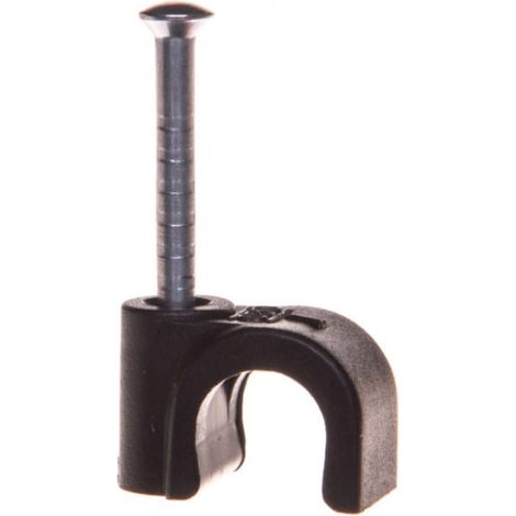 OBO Bettermann ISO-Nagel-Clip 7mm, L25 Polypropylen tiefschwarz RAL 9005, 100 Stück, 2232146